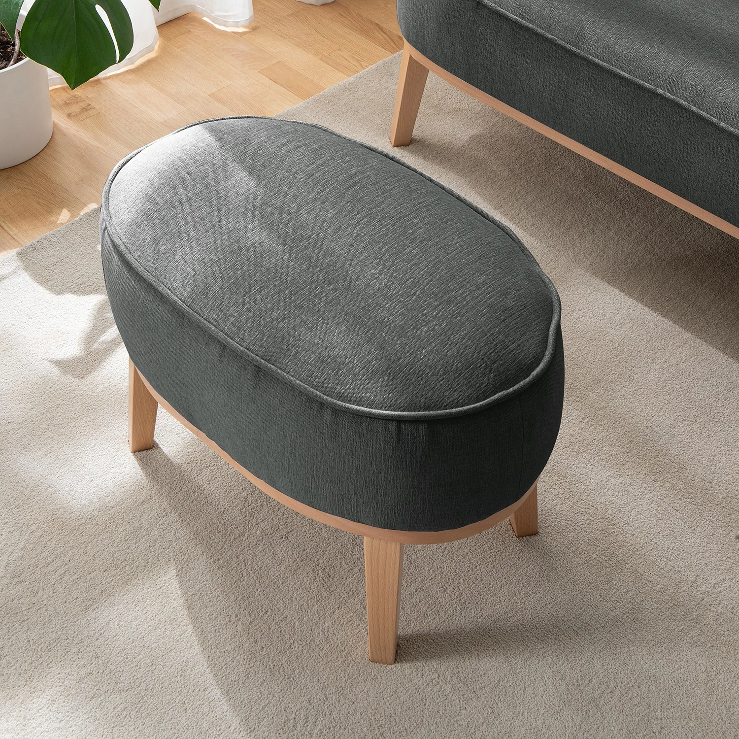 Ridgevalley Polsterhocker Voiteur - Webstoff Nere: Schwarz - Buche Hell 8 Ridgevalley Polsterhocker Voiteur - Webstoff Nere: Schwarz - Buche Hell – Bild 8