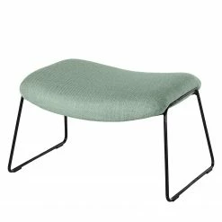 Red Living Polsterhocker Culin - Webstoff Noela: Mintgrau