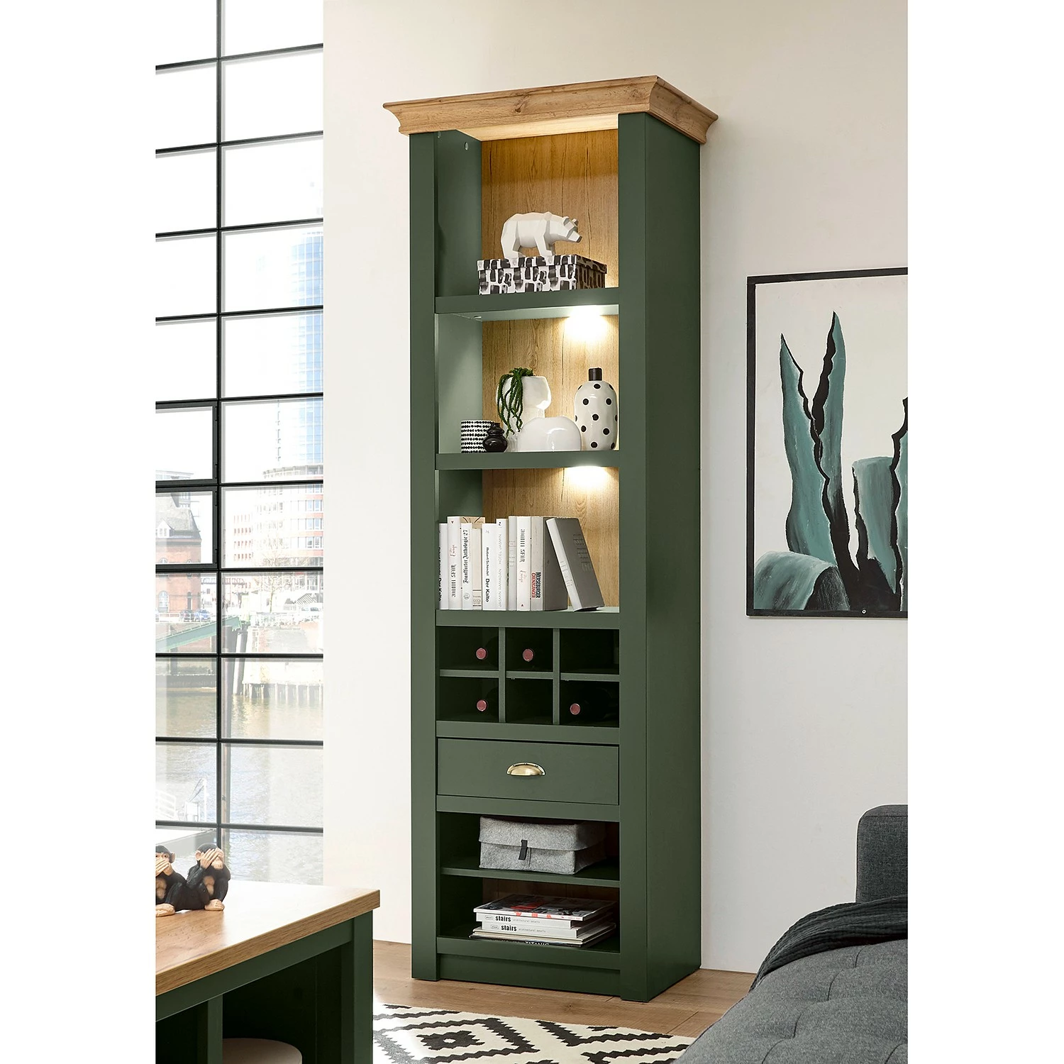 Norrwood Regal Cardet I - Moosgrün / Eiche Wotan Dekor 3 Norrwood Regal Cardet I - Moosgrün / Eiche Wotan Dekor – Bild 3