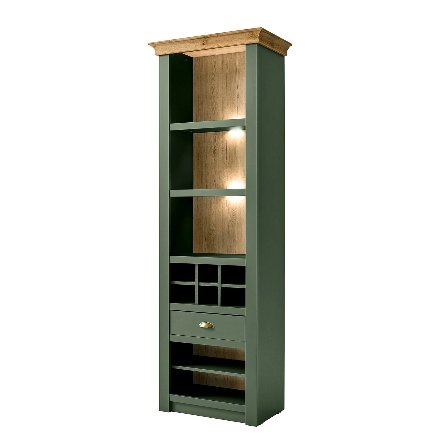 Norrwood Wohnwand Cardet (4-teilig) - Moosgrün / Eiche Wotan Dekor 7 Norrwood Wohnwand Cardet (4-teilig) - Moosgrün / Eiche Wotan Dekor – Bild 7