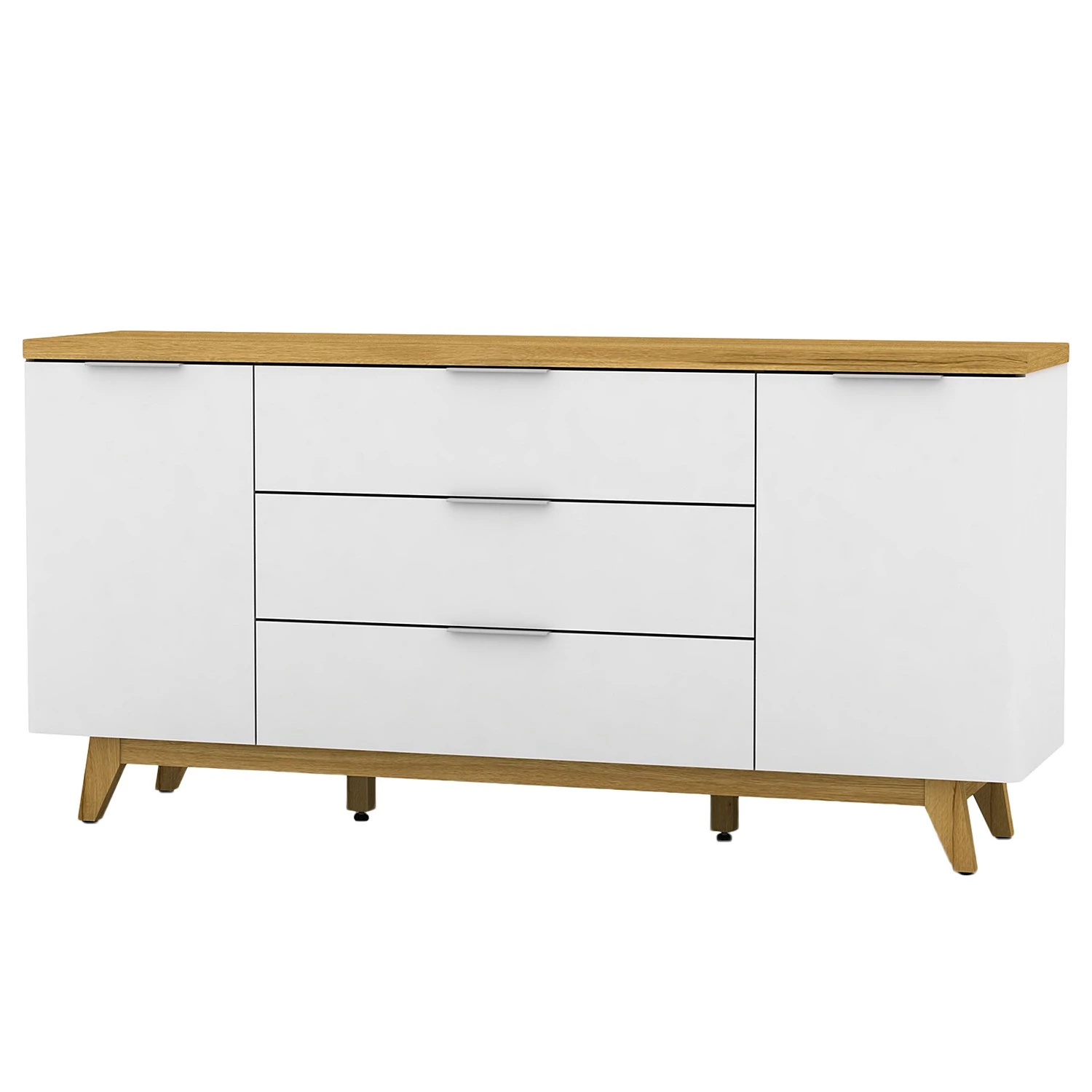 Jahnke Sideboard Libre I - Kerneiche Dekor / Matt Weiß 1 Jahnke Sideboard Libre I - Kerneiche Dekor / Matt Weiß