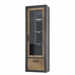 Red Living Standvitrine Bozel - Kastanie Dekor / Grau