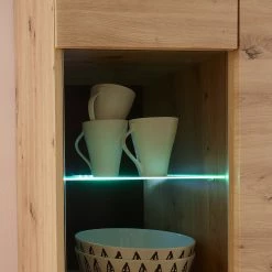 Loftscape Standvitrine Tornac - Eiche Artisan Dekor / Schwarz -WOHNZIMMERMÖBEL Verkäufe 1000228642 201028 06325900074 DETAILS P000000001000228642