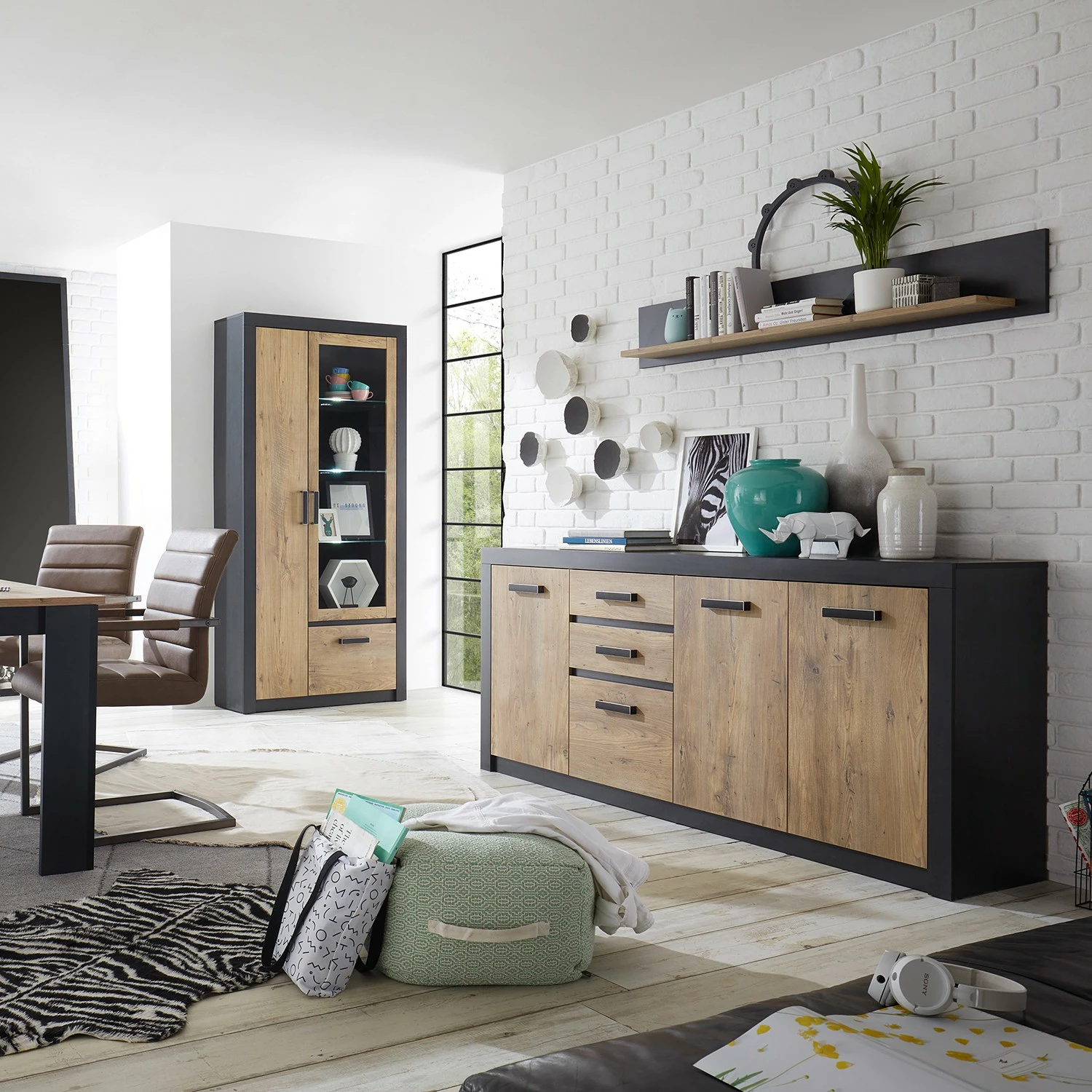 Red Living Sideboard Bozel II - Kastanie Dekor / Grau 3 Red Living Sideboard Bozel II - Kastanie Dekor / Grau – Bild 3