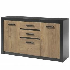 Red Living Sideboard Bozel I - Kastanie Dekor / Grau