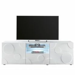 Loftscape TV-Lowboard Roubia II - Hochglanz Weiß