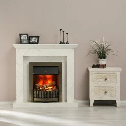 Loftscape Elektrokamin Boyne - Marmor Weiß Dekor -WOHNZIMMERMÖBEL Verkäufe 1000230615 201113 12533200058 MOOD DETAILS P000000001000230615 mood
