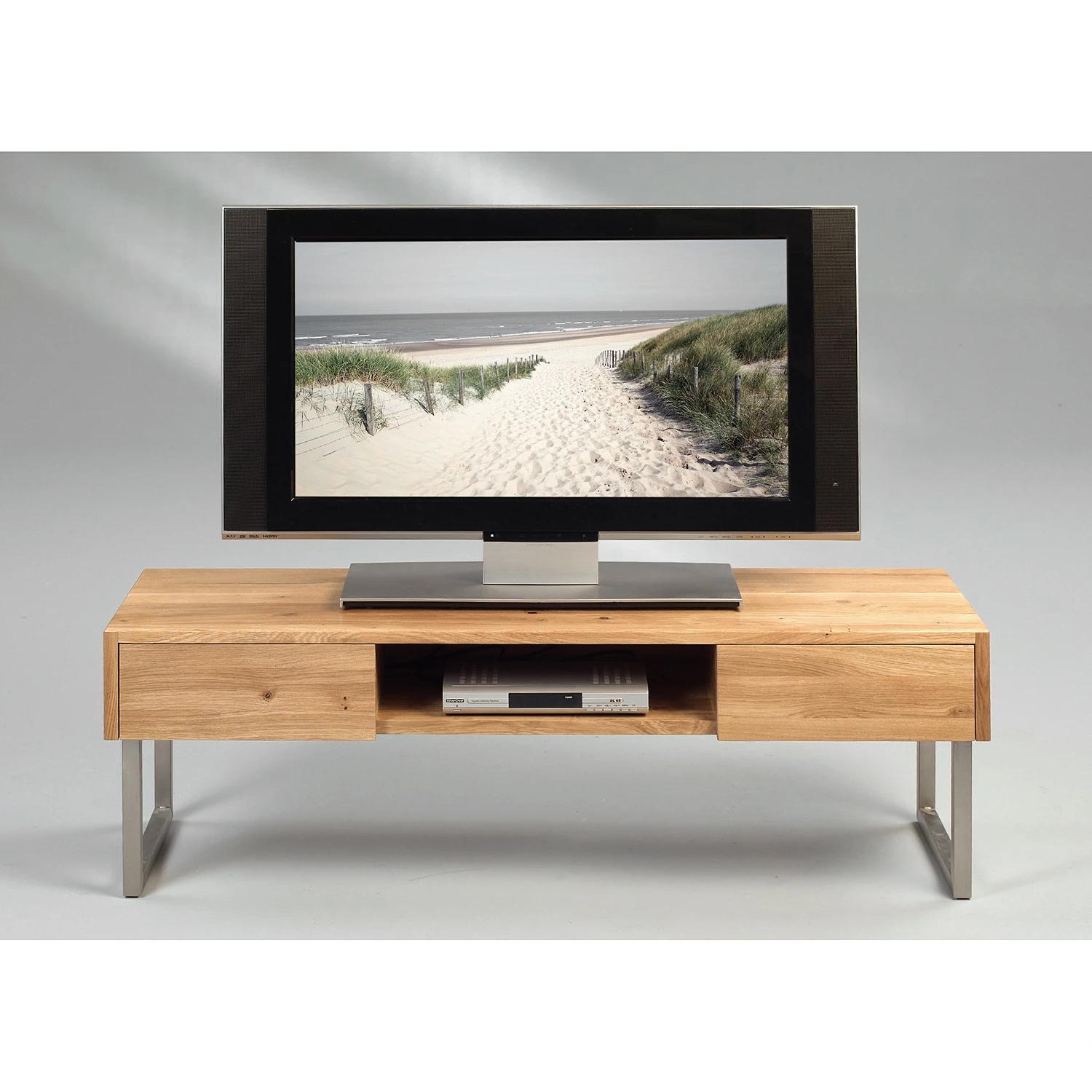 Loftscape TV-Lowboard Roffey - Wildeiche massiv / Metall - Wildeiche / Silber 2 Loftscape TV-Lowboard Roffey - Wildeiche massiv / Metall - Wildeiche / Silber – Bild 2