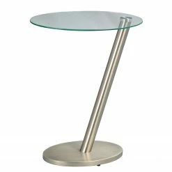 Loftscape Beistelltisch Voglans - Glas / Metall - Silber