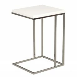 Loftscape Beistelltisch Yebles - Weiß / Silber