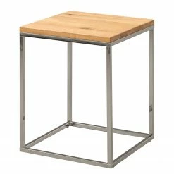 Naturoo Beistelltisch Verignon - Wildeiche massiv / Metall - Wildeiche / Chrom