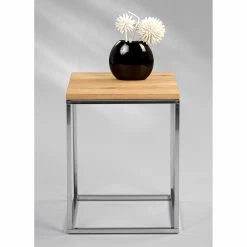 Naturoo Beistelltisch Verignon - Wildeiche massiv / Metall - Wildeiche / Chrom -WOHNZIMMERMÖBEL Verkäufe 1000231192 201118 12560100105 MOOD DETAILS P000000001000231192 mood