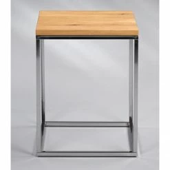 Naturoo Beistelltisch Verignon - Wildeiche massiv / Metall - Wildeiche / Chrom -WOHNZIMMERMÖBEL Verkäufe 1000231192 201118 12560700107 MOOD DETAILS P000000001000231192 mood