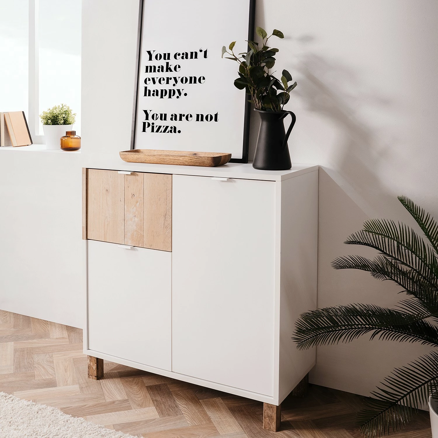 Loftscape Kommode Mayac I - Weiß / Altholz Dekor 2 Loftscape Kommode Mayac I - Weiß / Altholz Dekor – Bild 2