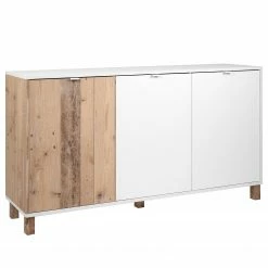 Loftscape Sideboard Mayac I - Weiß / Altholz Dekor