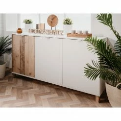 Loftscape Sideboard Mayac I - Weiß / Altholz Dekor -WOHNZIMMERMÖBEL Verkäufe 1000231352 201208 11132800037 MOOD DETAILS P000000001000231352 mood