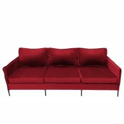 Ars manufacti Sofa Danze (3-Sitzer) - Samt - Samt Ravi: Rot -WOHNZIMMERMÖBEL Verkäufe 1000231926 210205 07550900934 DETAILS P000000001000231926