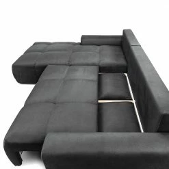 Jack & Alice Ecksofa Saint Veep - Samt - Samt Onoli: Dunkelgrau - Longchair davorstehend links -WOHNZIMMERMÖBEL Verkäufe 1000235649 211007 130102000055 DETAILS P000000001000235649