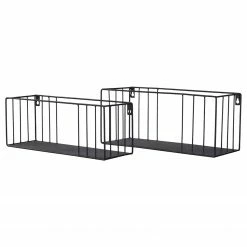 Red Living Wandregal Denneville (2er-Set) - Metall - Schwarz