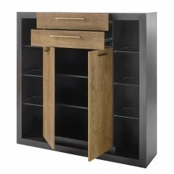 Red Living Highboard Talence - Kastanie Dekor / Grau -WOHNZIMMERMÖBEL Verkäufe 1000236847 201218 06035400030 DETAILS P000000001000236847