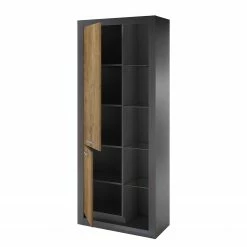 Red Living Schrank Talence - Kastanie Dekor / Grau - Türanschlag links -WOHNZIMMERMÖBEL Verkäufe 1000236862 201218 06054600079 DETAILS P000000001000236862