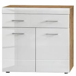 Loftscape Kommode Liffre - Hochglanz Weiß / Eiche Artisan Dekor