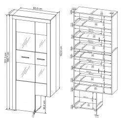 Loftscape Wohnwand Vierzon (4-teilig) - Eiche Sonoma Dekor -WOHNZIMMERMÖBEL Verkäufe 1000237339 201230 13142700046 SKETCH DETAILS P000000001000237339 sketch