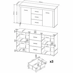 Loftscape Sideboard Vierzon - Eiche Sonoma Dekor 19 Loftscape Sideboard Vierzon - Eiche Sonoma Dekor -WOHNZIMMERMÖBEL Verkäufe 1000237347 201230 13162700072 SKETCH DETAILS P000000001000237347 sketch