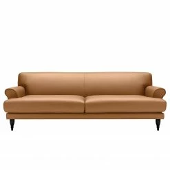 Studio Copenhagen Sofa Ginger (3-Sitzer) - Echtleder Seija: Hellbraun - Schwarz