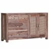 Naturoo Sideboard Rodern I - Sheesham massiv / Wiener Geflecht