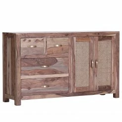 Naturoo Sideboard Rodern I - Sheesham massiv / Wiener Geflecht