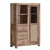 Naturoo Highboard Rodern - Sheesham massiv / Wiener Geflecht