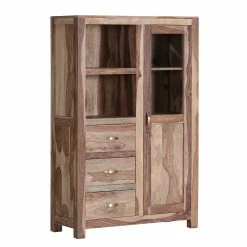 Naturoo Highboard Rodern - Sheesham massiv / Wiener Geflecht -WOHNZIMMERMÖBEL Verkäufe 1000239497 210108 13365900046 DETAILS P000000001000239497