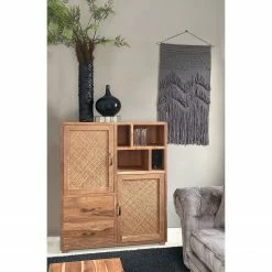 Naturoo Highboard Valenton - Akazie massiv / Rattan -WOHNZIMMERMÖBEL Verkäufe 1000239504 210108 13374000069 MOOD DETAILS P000000001000239504 mood