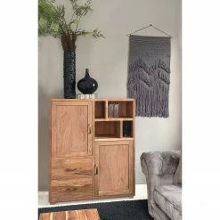 Naturoo Highboard Valenton - Akazie massiv / Rattan -WOHNZIMMERMÖBEL Verkäufe 1000239504 210108 13374200070 MOOD DETAILS P000000001000239504 mood