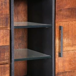 Red Living Sideboard Thiery - Mango massiv / Metall - Mango Braun / Anthrazit -WOHNZIMMERMÖBEL Verkäufe 1000239508 210108 13381100084 DETAILS P000000001000239508