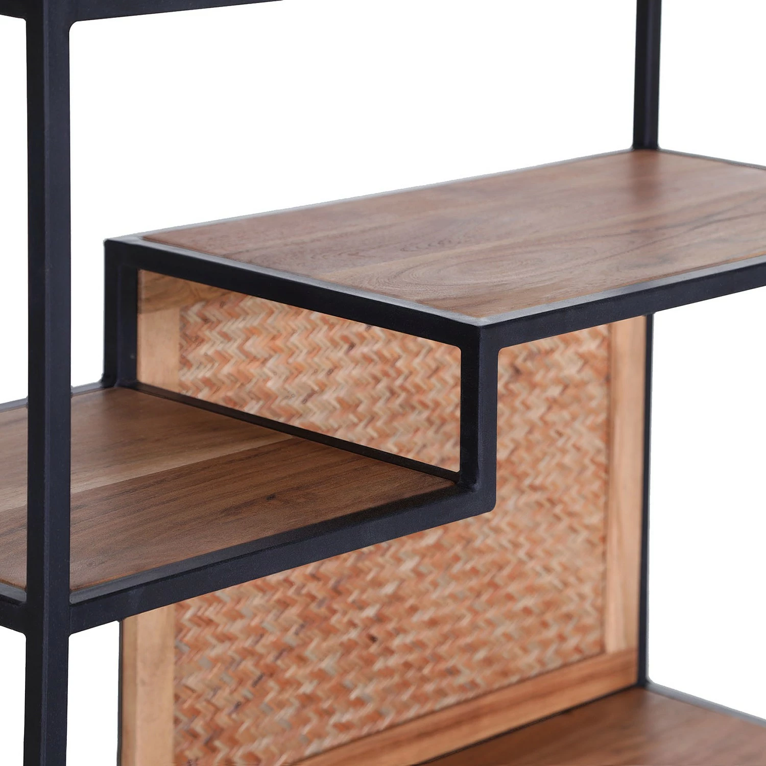 Naturoo Regal Valenton - Akazie massiv / Metall - Akazie / Schwarz 3 Naturoo Regal Valenton - Akazie massiv / Metall - Akazie / Schwarz – Bild 3