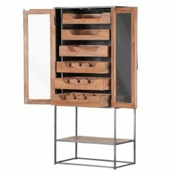 Red Living Barschrank Viessoix - Teak massiv & Akazie massiv / Eisen - Teak / Anthrazit -WOHNZIMMERMÖBEL Verkäufe 1000240176 210115 08042400030 DETAILS P000000001000240176