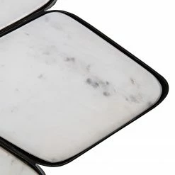 Red Living Beistelltisch Carling - Marmor / Metall - Marmor Weiß / Schwarz -WOHNZIMMERMÖBEL Verkäufe 1000240819 210113 13392000102 DETAILS P000000001000240819