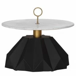 Red Living Beistelltisch Carling II - Marmor / Metall - Marmor Weiß / Schwarz