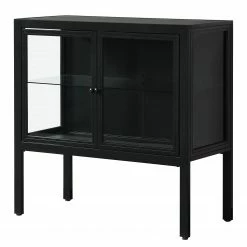 Loftscape Kommode Aregno - Glas / Metall - Schwarz