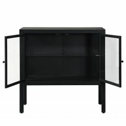 Loftscape Kommode Aregno - Glas / Metall - Schwarz -WOHNZIMMERMÖBEL Verkäufe 1000241511 210113 13514300091 DETAILS P000000001000241511