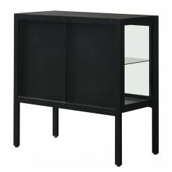 Loftscape Kommode Aregno - Glas / Metall - Schwarz -WOHNZIMMERMÖBEL Verkäufe 1000241511 210113 13514500092 DETAILS P000000001000241511