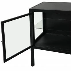 Loftscape Kommode Aregno - Glas / Metall - Schwarz -WOHNZIMMERMÖBEL Verkäufe 1000241511 210113 13514700093 DETAILS P000000001000241511