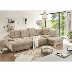 Loftscape Wohnlandschaft Montbel - Microfaser - Microfaser Ranu: Sand - Longchair davorstehend links / Ottomane rechts -WOHNZIMMERMÖBEL Verkäufe 1000241637 210127 18072800044 MOOD DETAILS P000000001000241637 mood