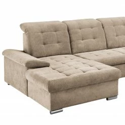 Loftscape Wohnlandschaft Montbel - Microfaser - Microfaser Ranu: Sand - Longchair davorstehend links / Ottomane rechts -WOHNZIMMERMÖBEL Verkäufe 1000241637 210127 18073400048 DETAILS P000000001000241637