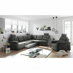 Loftscape Ecksofa Lomme - Microfaser - Microfaser Ranu: Dunkelgrau - Schlaffunktion davorstehend rechts - Tiefe: 304 cm -WOHNZIMMERMÖBEL Verkäufe 1000241690 210127 18183000491 MOOD DETAILS P000000001000241690 mood
