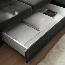 Loftscape Ecksofa Lomme - Microfaser - Microfaser Ranu: Dunkelgrau - Schlaffunktion davorstehend rechts - Tiefe: 304 cm -WOHNZIMMERMÖBEL Verkäufe 1000241690 210127 18184000497 DETAILS P000000001000241690
