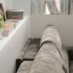 Loftscape Ecksofa Venouse - Samt - Samt Insa: Steingrau - Longchair davorstehend rechts -WOHNZIMMERMÖBEL Verkäufe 1000241693 210127 18194600534 DETAILS P000000001000241693