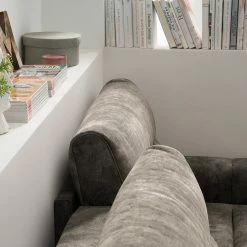 Loftscape Ecksofa Venouse - Samt - Samt Insa: Steingrau - Longchair davorstehend rechts -WOHNZIMMERMÖBEL Verkäufe 1000241693 210127 18194800535 DETAILS P000000001000241693